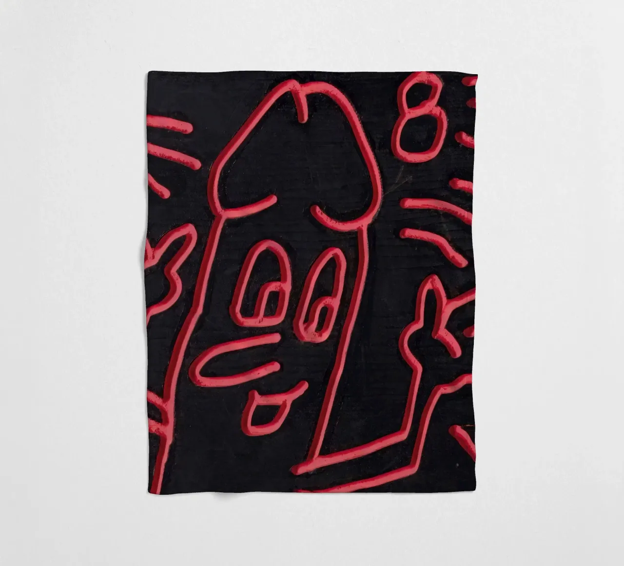 Keith Haring "Untitled", poster pop art con pene coperta in pile da ClubArt