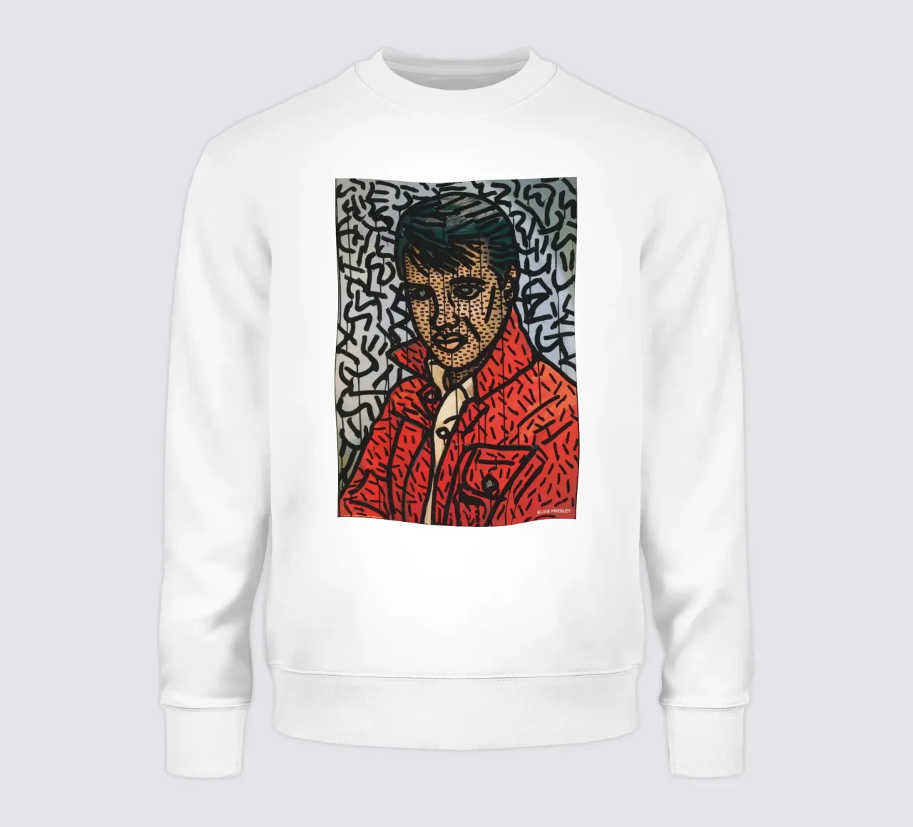 Ritratto pop art di Keith Haring "Elvis" Poster felpa da ClubArt