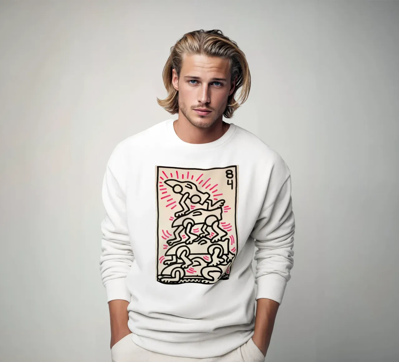 Poster da corsa Pop Art "Le Mans" di Keith Haring felpa da ClubArt