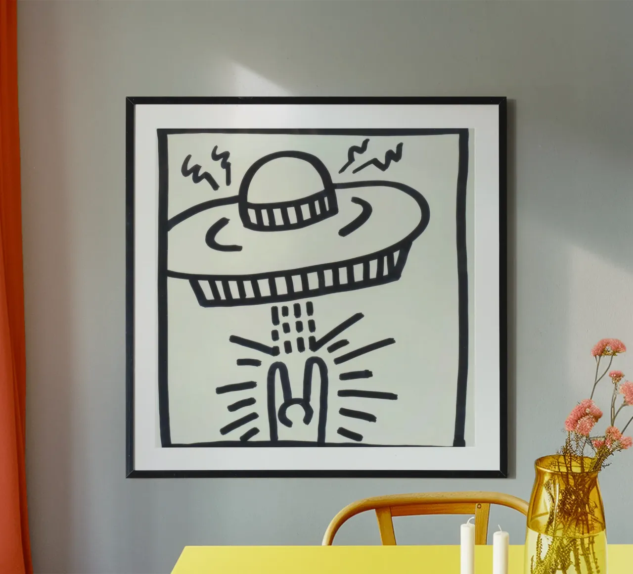 Poster alieno Pop Art "Senza titolo" di Keith Haring poster con telaio in plastica da ClubArt