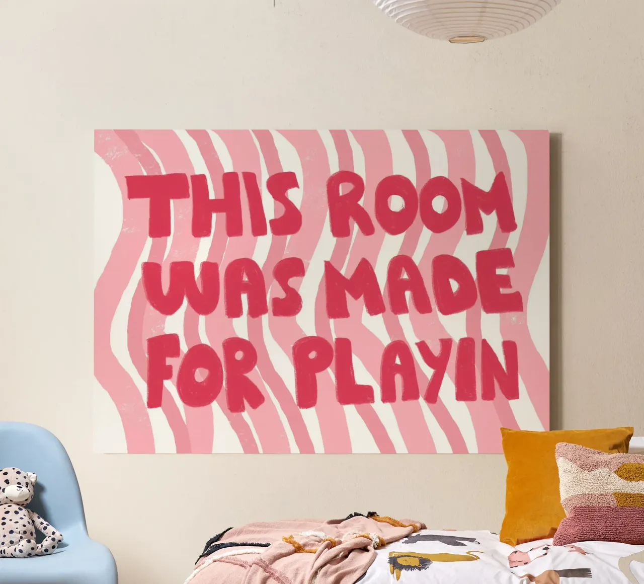 Gevlekt Paardenschaatser Kawaii Poster, Schattige Dieren Kunstdruk canvas met Baklijst van vintagepod