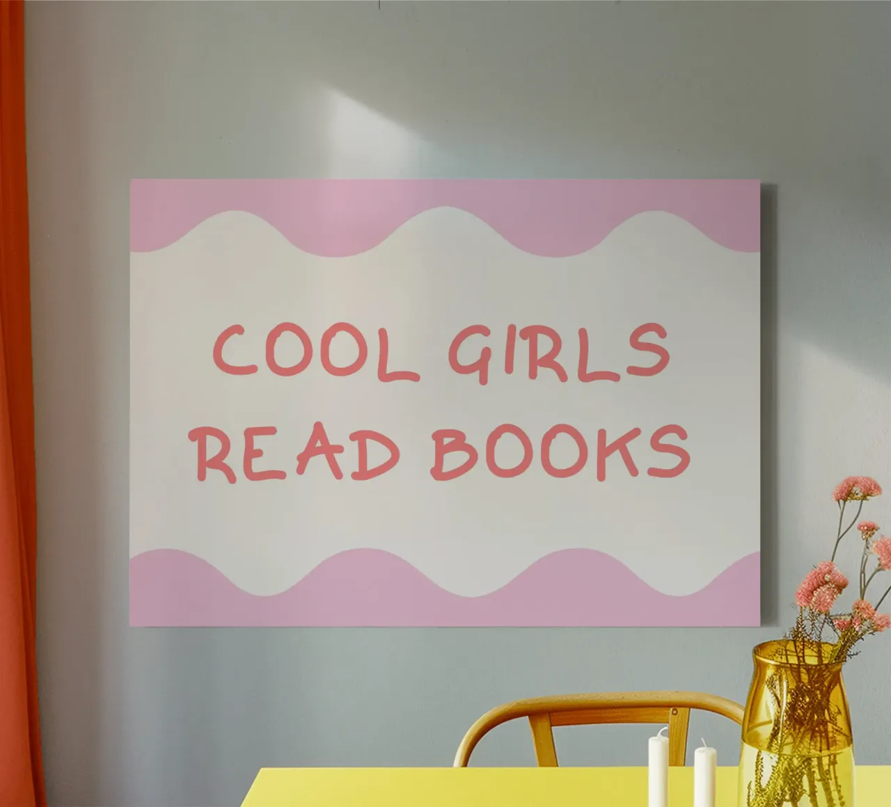 "Stampa tipografica "Le ragazze cool leggono i libri tela con Cornice a cassetta da vintagepod