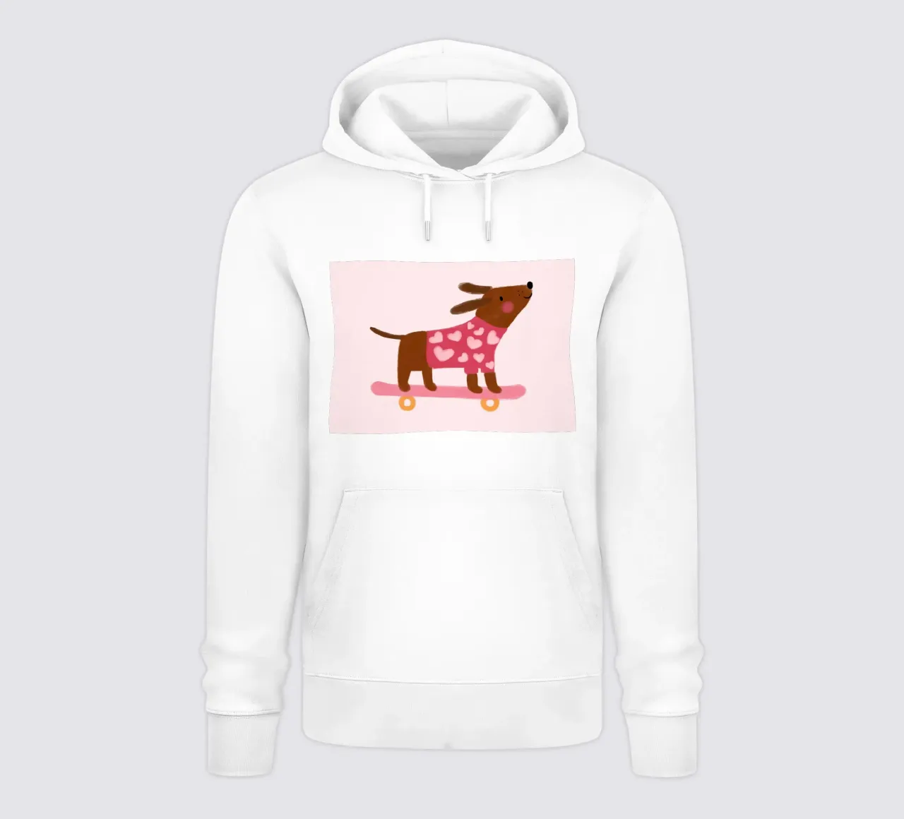Perro lindo en monopatín, Kawaii Animal Art Print sudadera con capucha de vintagepod