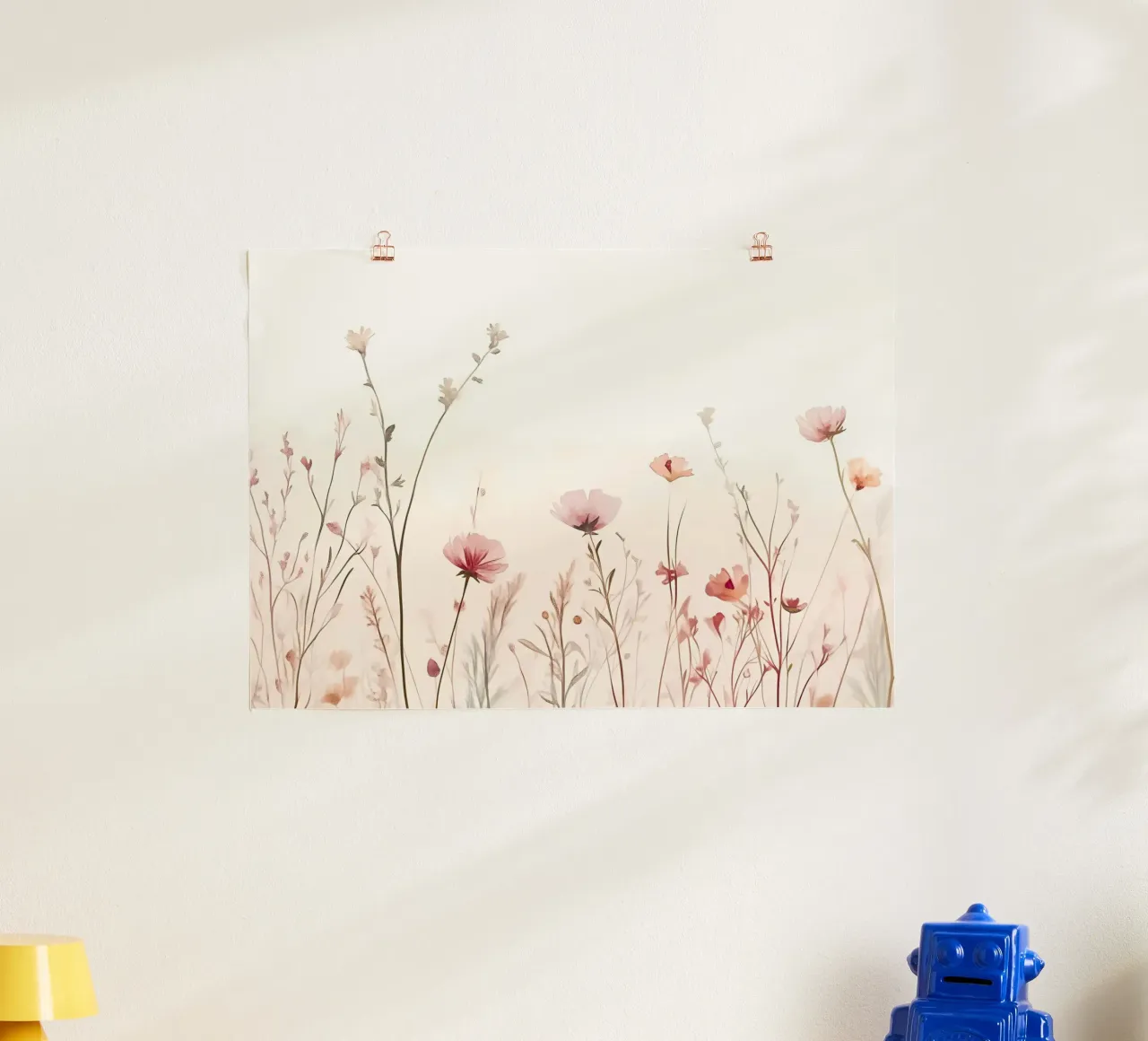 Stampa paesaggio fiori selvatici acquerello etereo poster da vintagepod