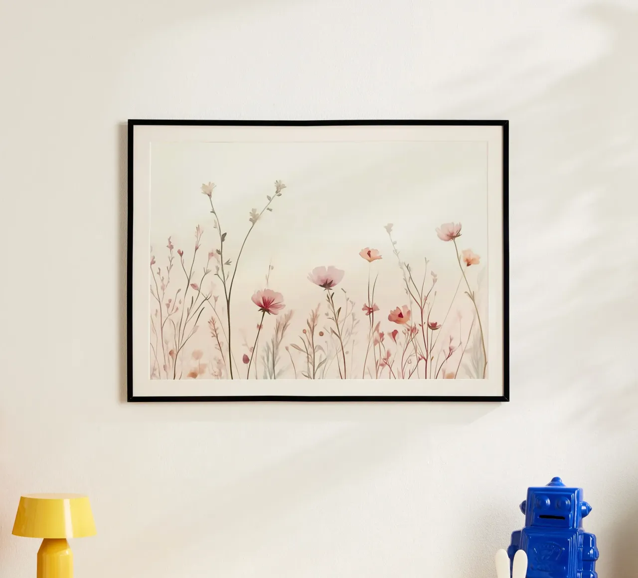 Stampa paesaggio fiori selvatici acquerello etereo poster da vintagepod