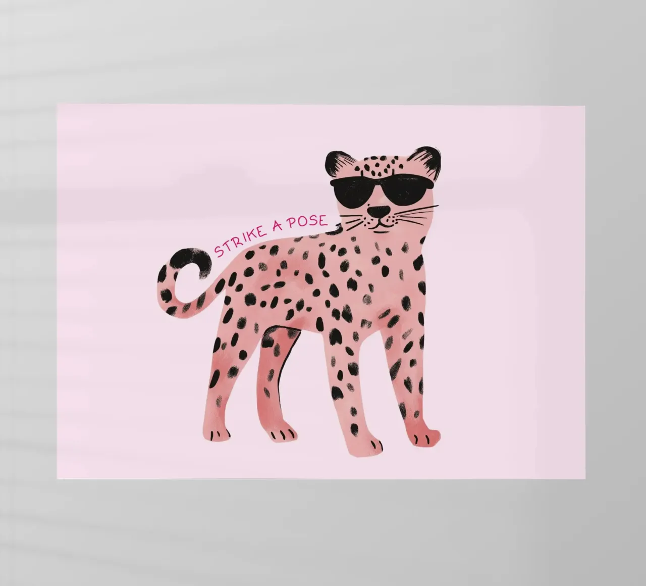 Strike a Pose Rosa Leopard Kunstdruck Backlit Folie von vintagepod