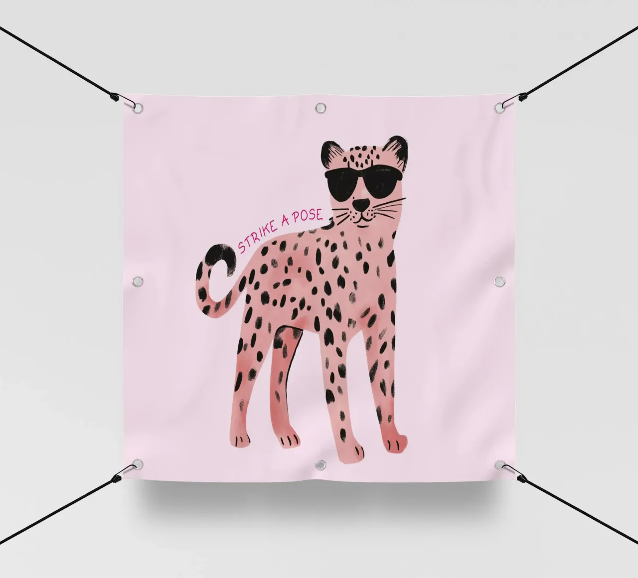 Strike a Pose Rosa Leopard Kunstdruck PVC Plane von vintagepod