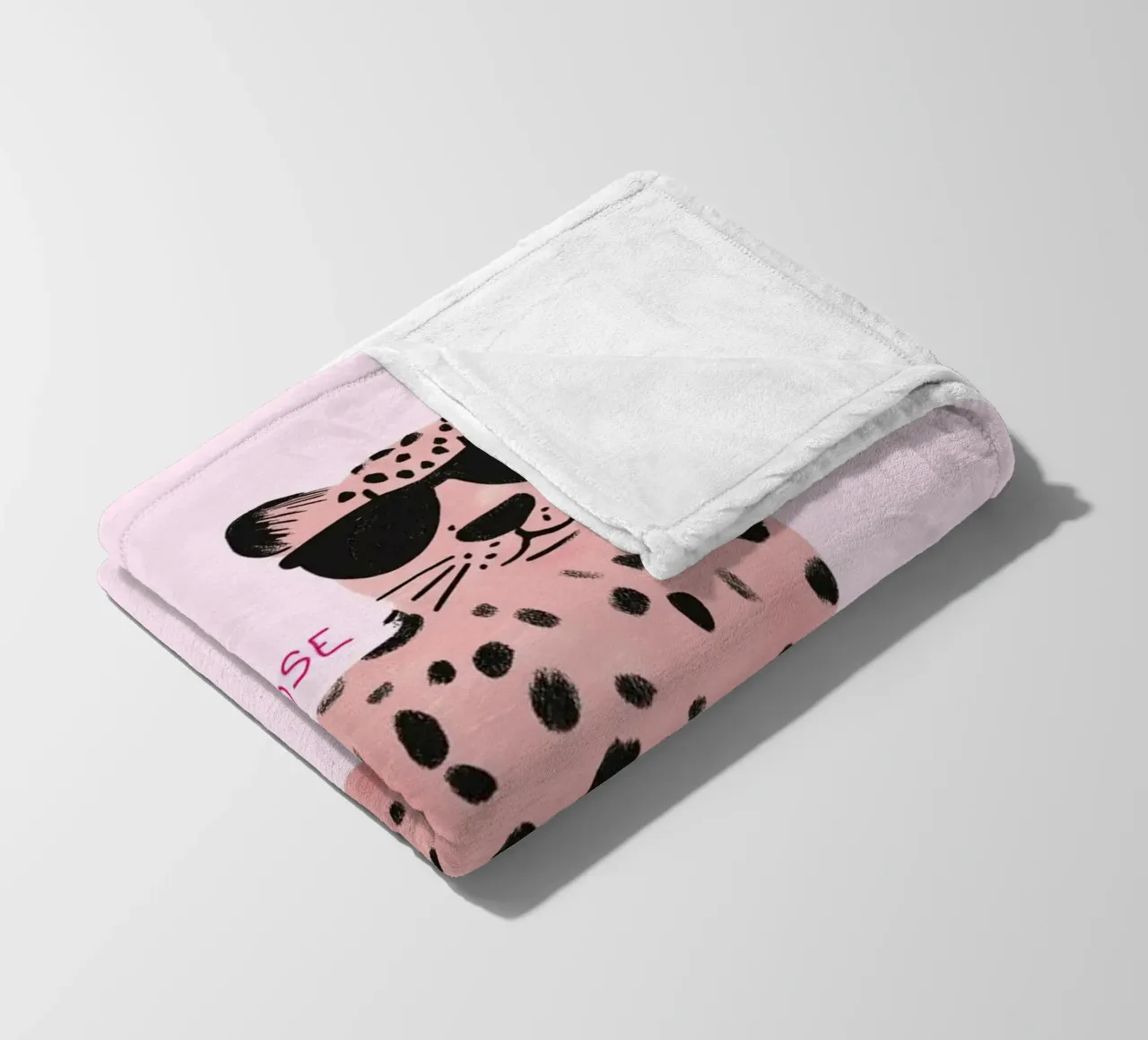Strike a Pose Rosa Leopard Kunstdruck Fleecedecke von vintagepod