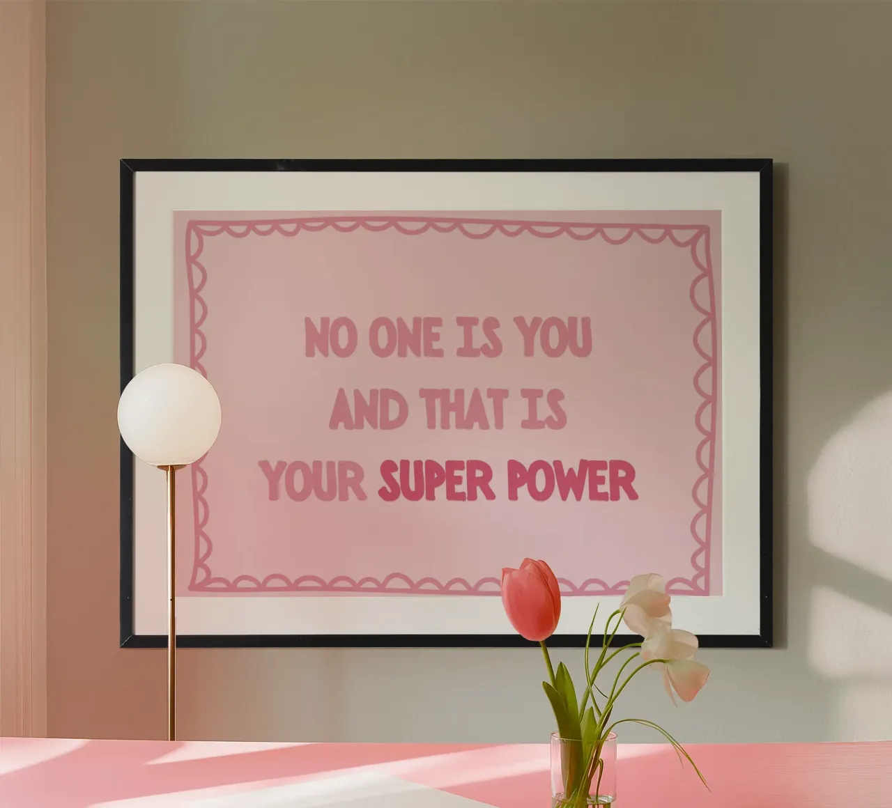 "Niemand is jou" Motiverende kunstdruk poster van vintagepod