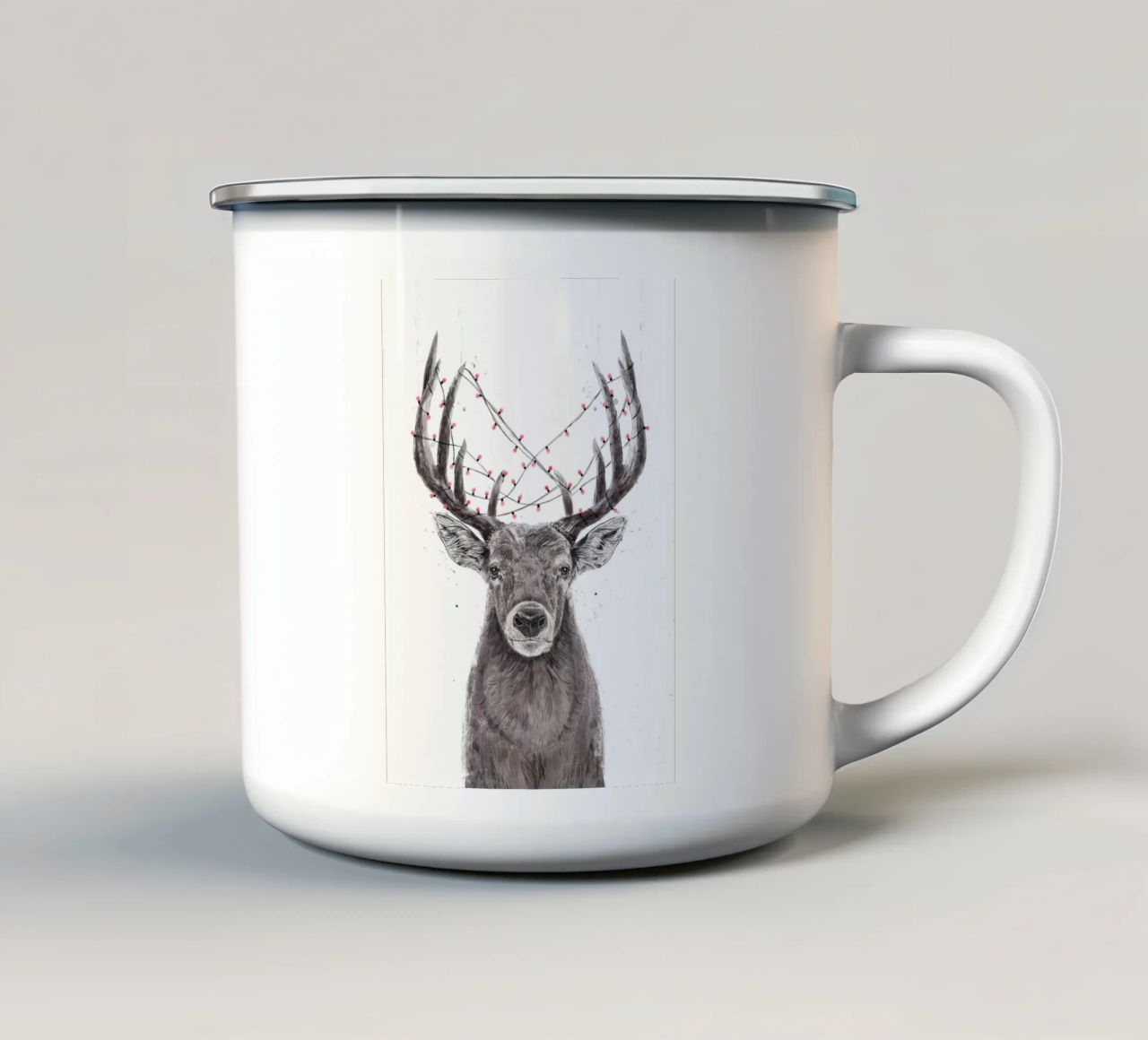 Xmas deer tazza in smalto da Balazs Solti