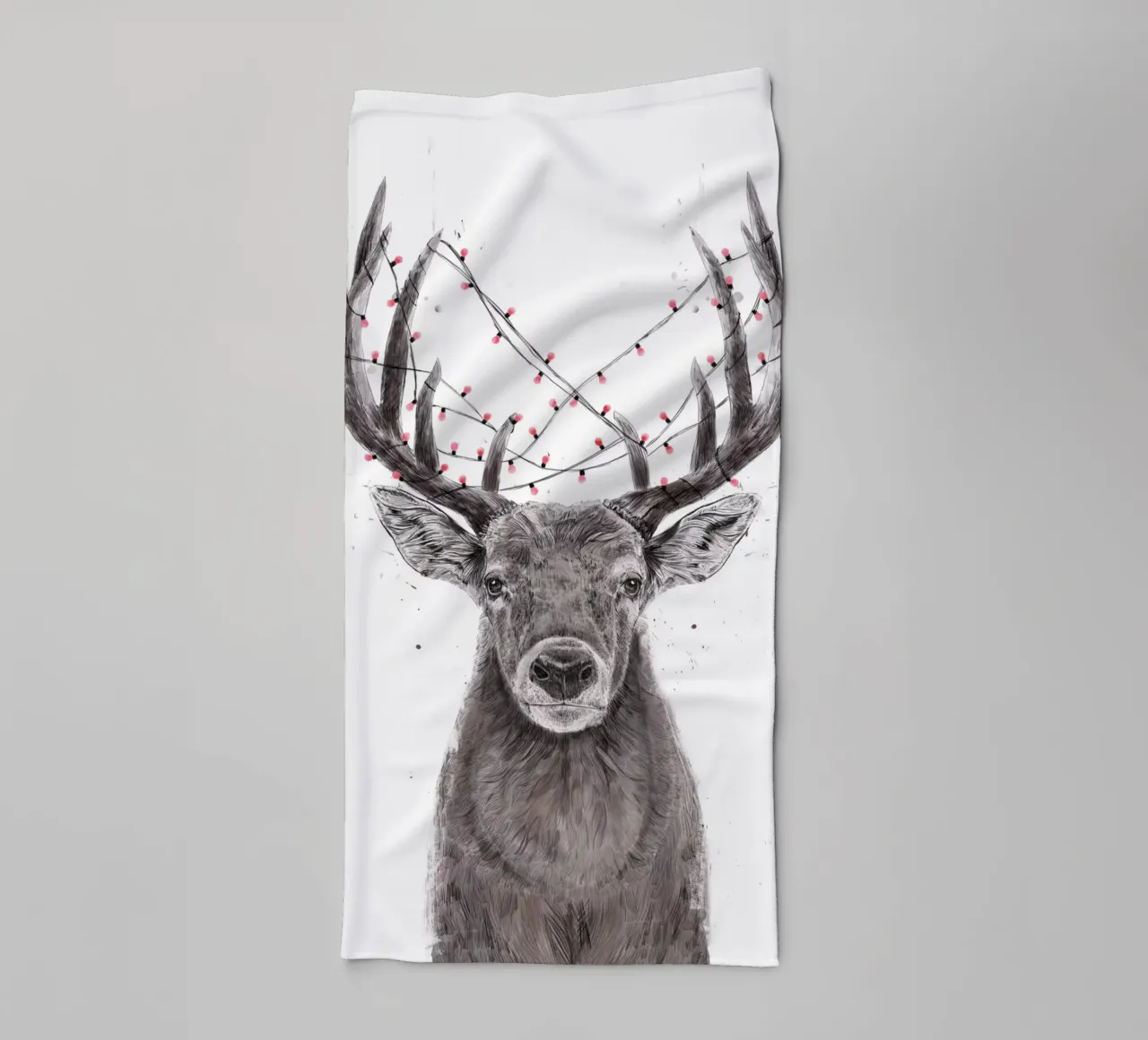 Xmas deer badhanddoek van Balazs Solti