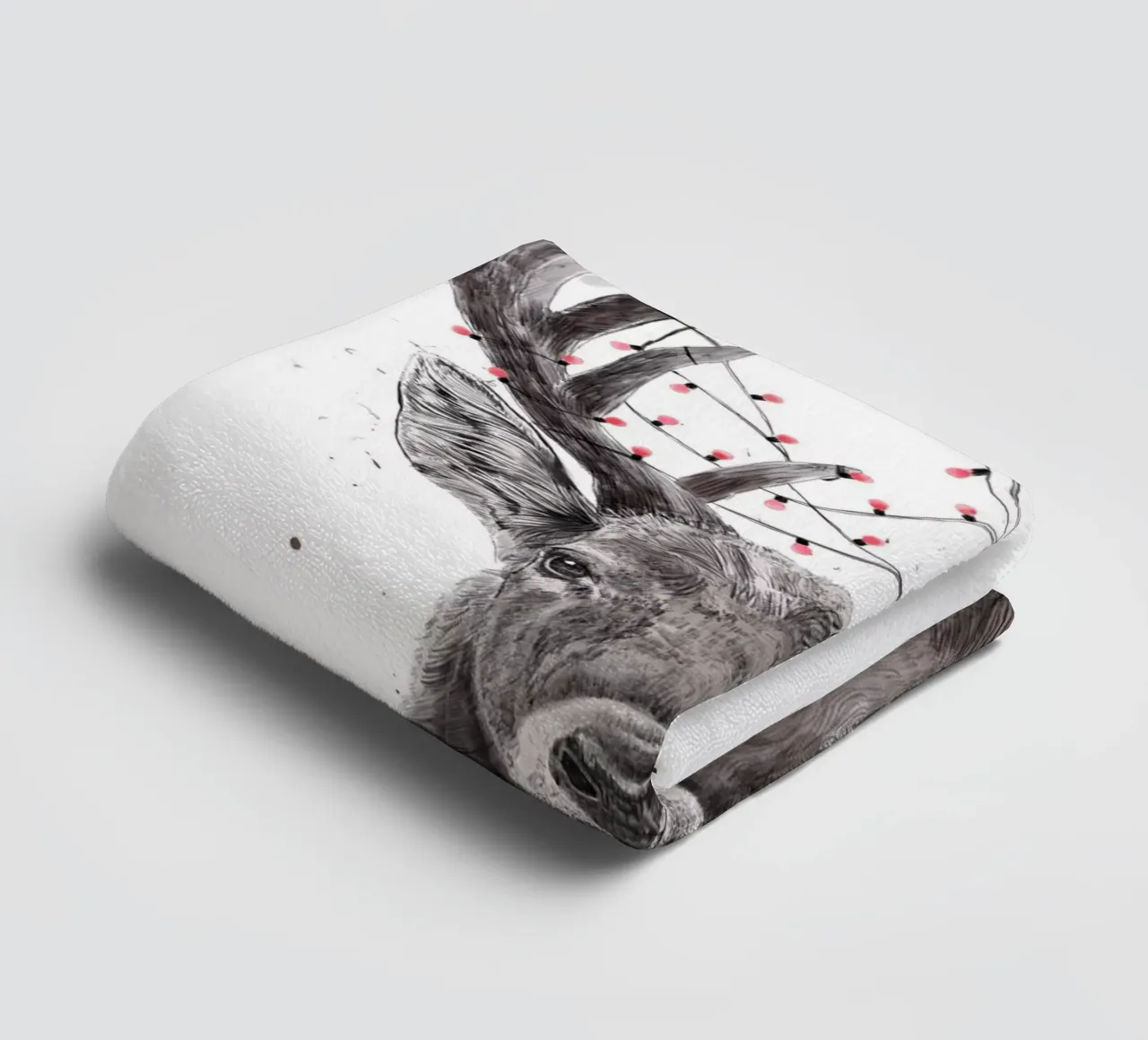 Xmas deer badhanddoek van Balazs Solti