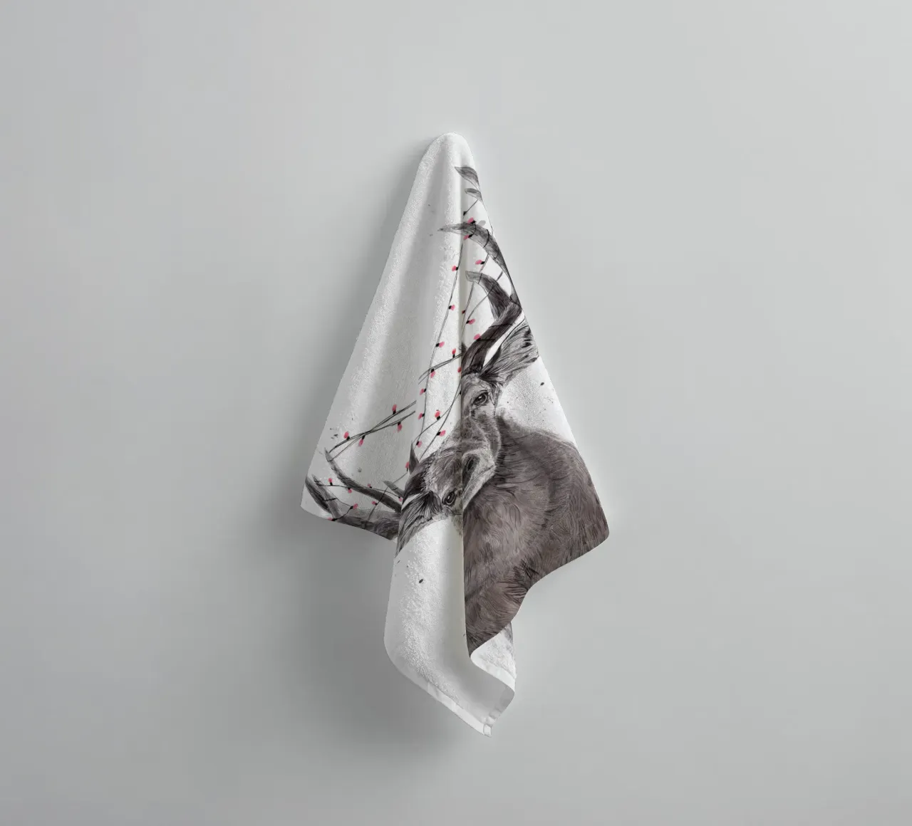 Xmas deer badhanddoek van Balazs Solti