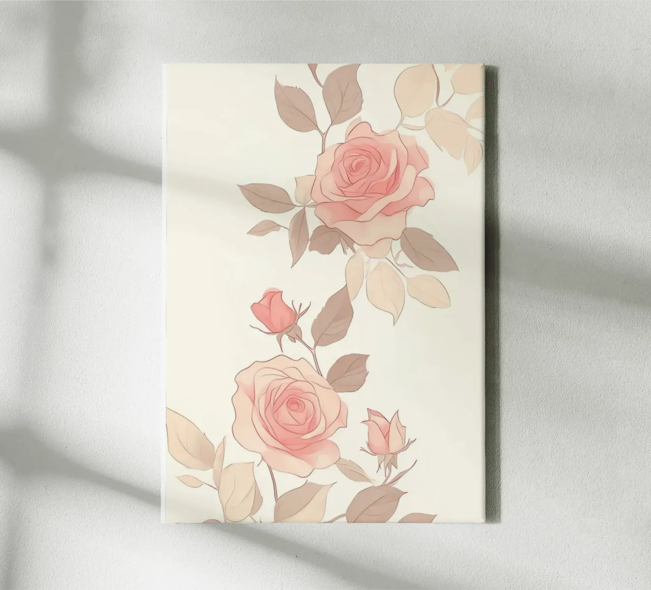Ätherische Rose Floral Kunstdruck, Pastell Rose Dekor Leinwand mit Schattenfugenrahmen von vintagepod