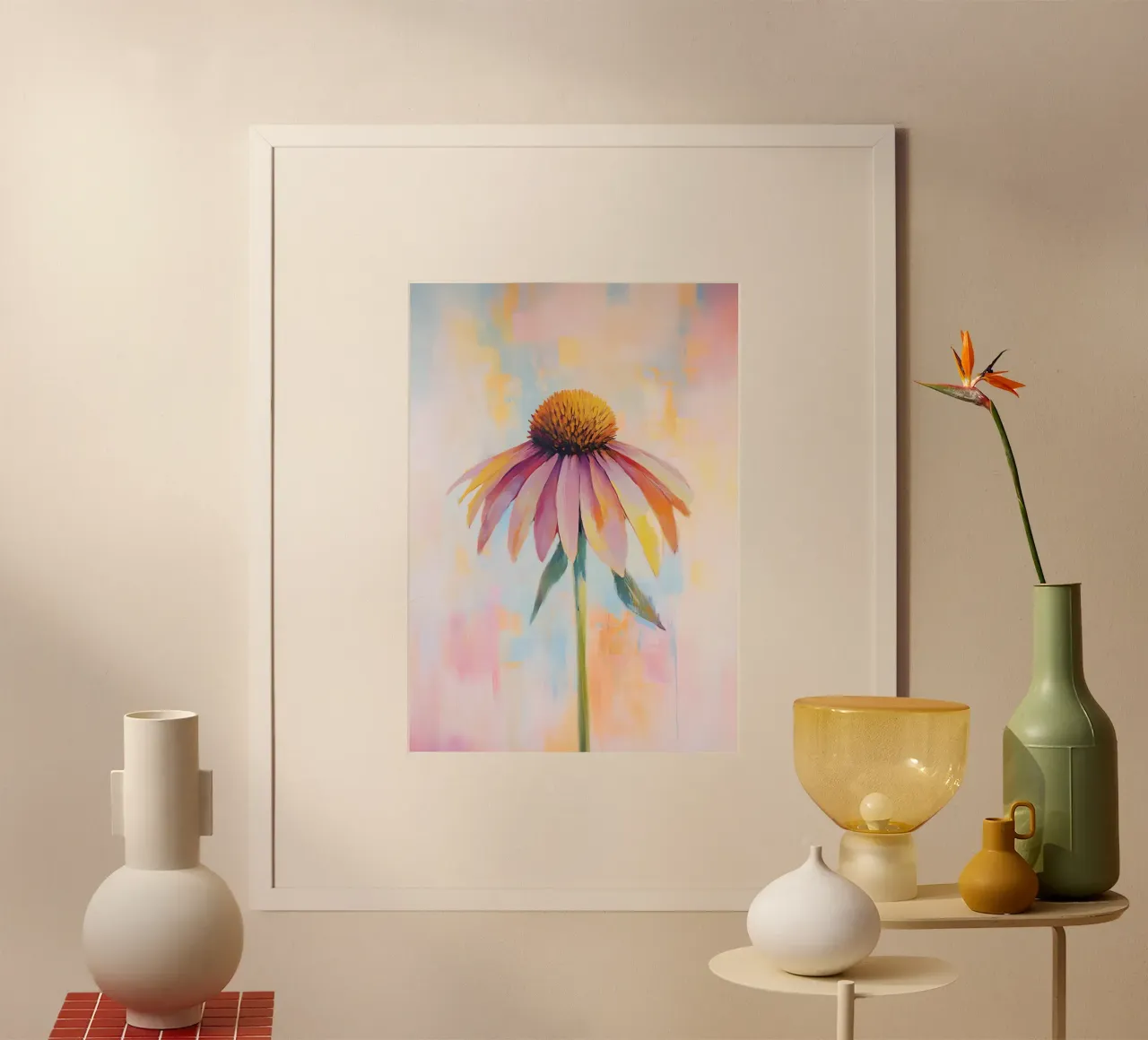 Pittura astratta del fiore di conifera, arte floreale a pastello poster da vintagepod