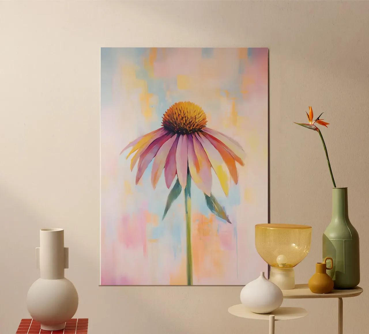 Pittura astratta del fiore di conifera, arte floreale a pastello poster da vintagepod