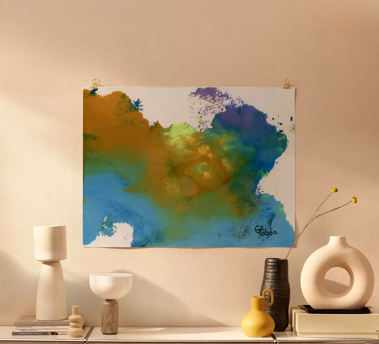 Heavens poster con telaio in legno da gtobonart