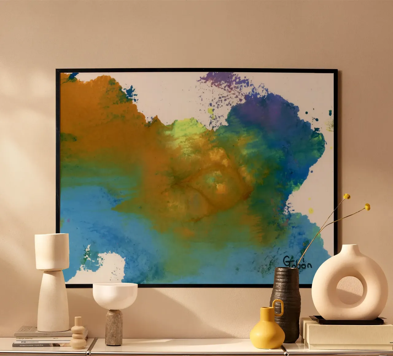 Heavens poster con telaio in legno da gtobonart