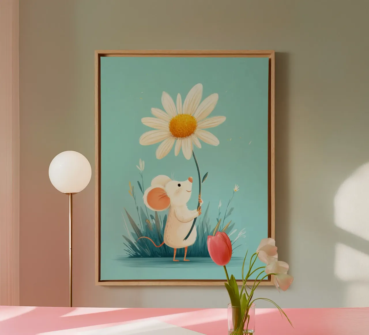 Daisy for You 2 canvas met Baklijst van Kiara