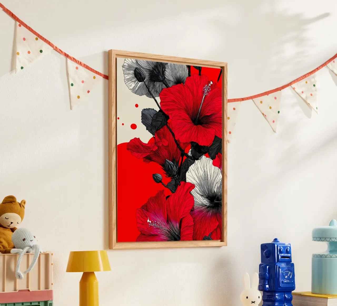 Fiori rossi e bianchi plexiglass da Justyna Jaszke JBJart