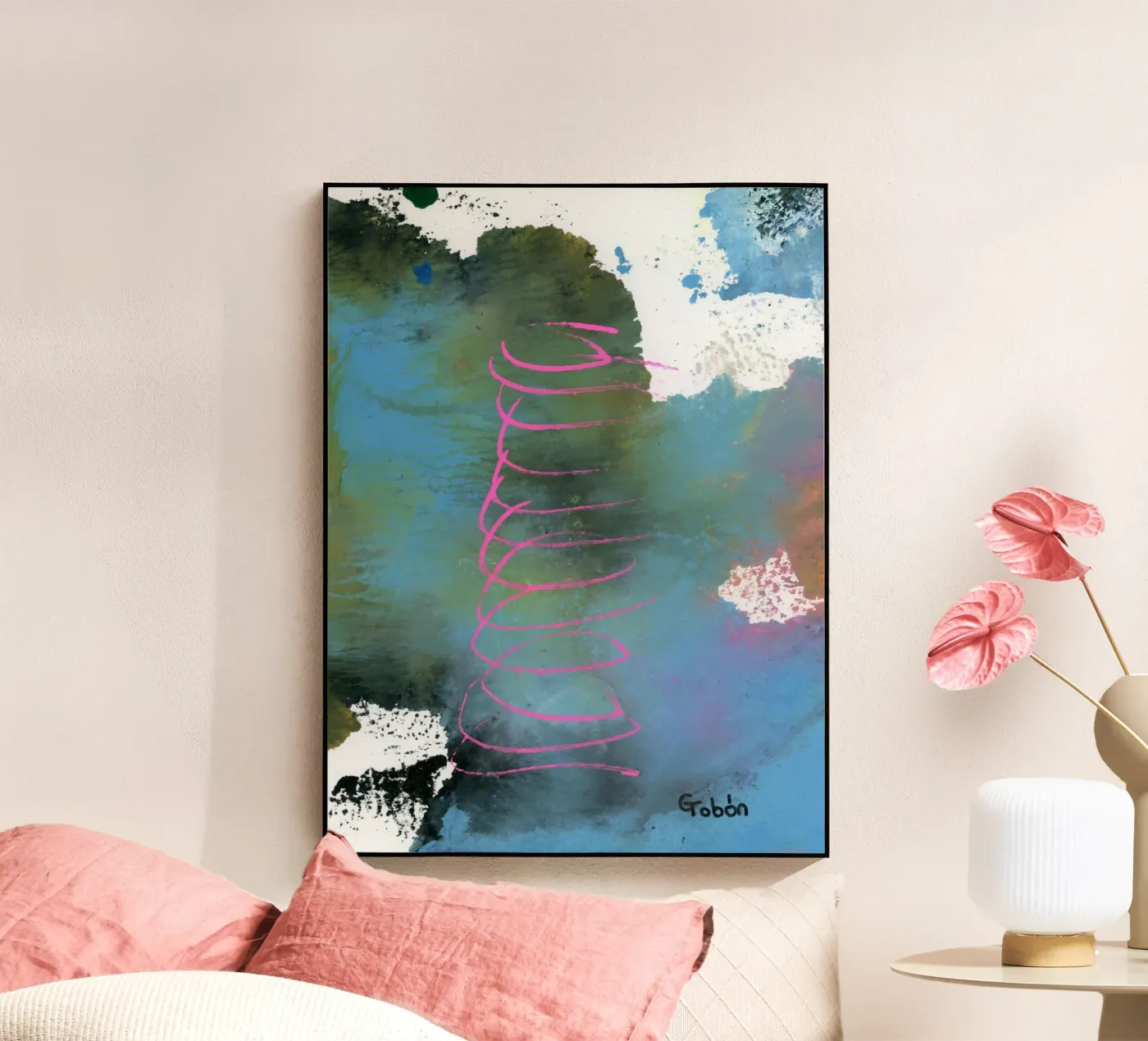 Pink tornado acryl van gtobonart