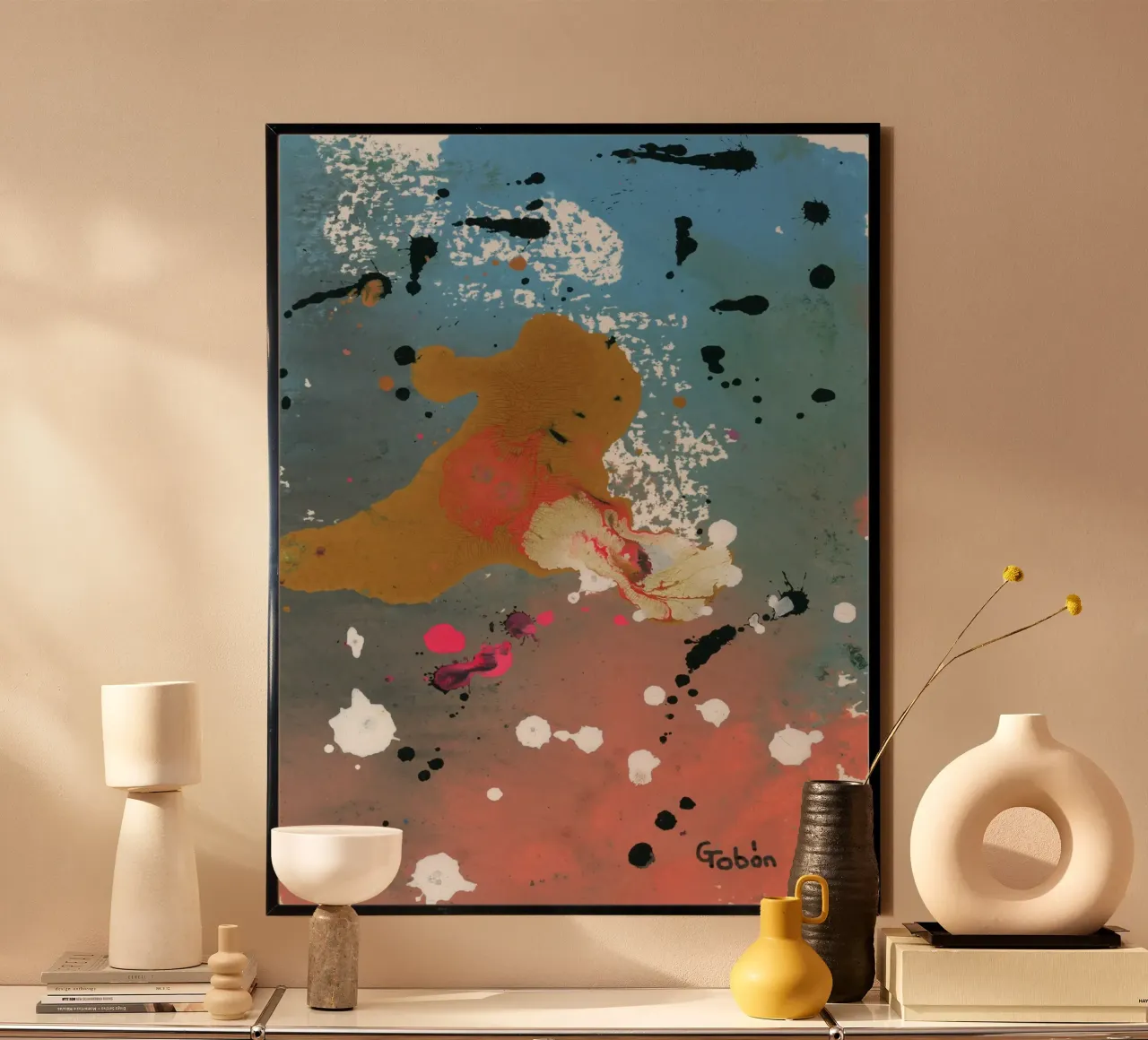 Ocean creatures poster con telaio in legno da gtobonart