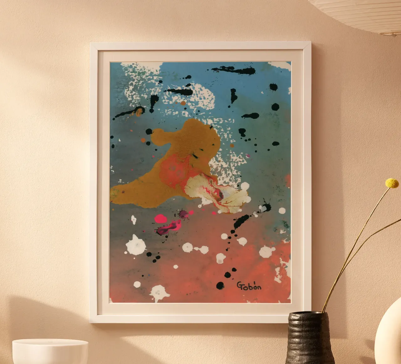 Ocean creatures poster con telaio in legno da gtobonart