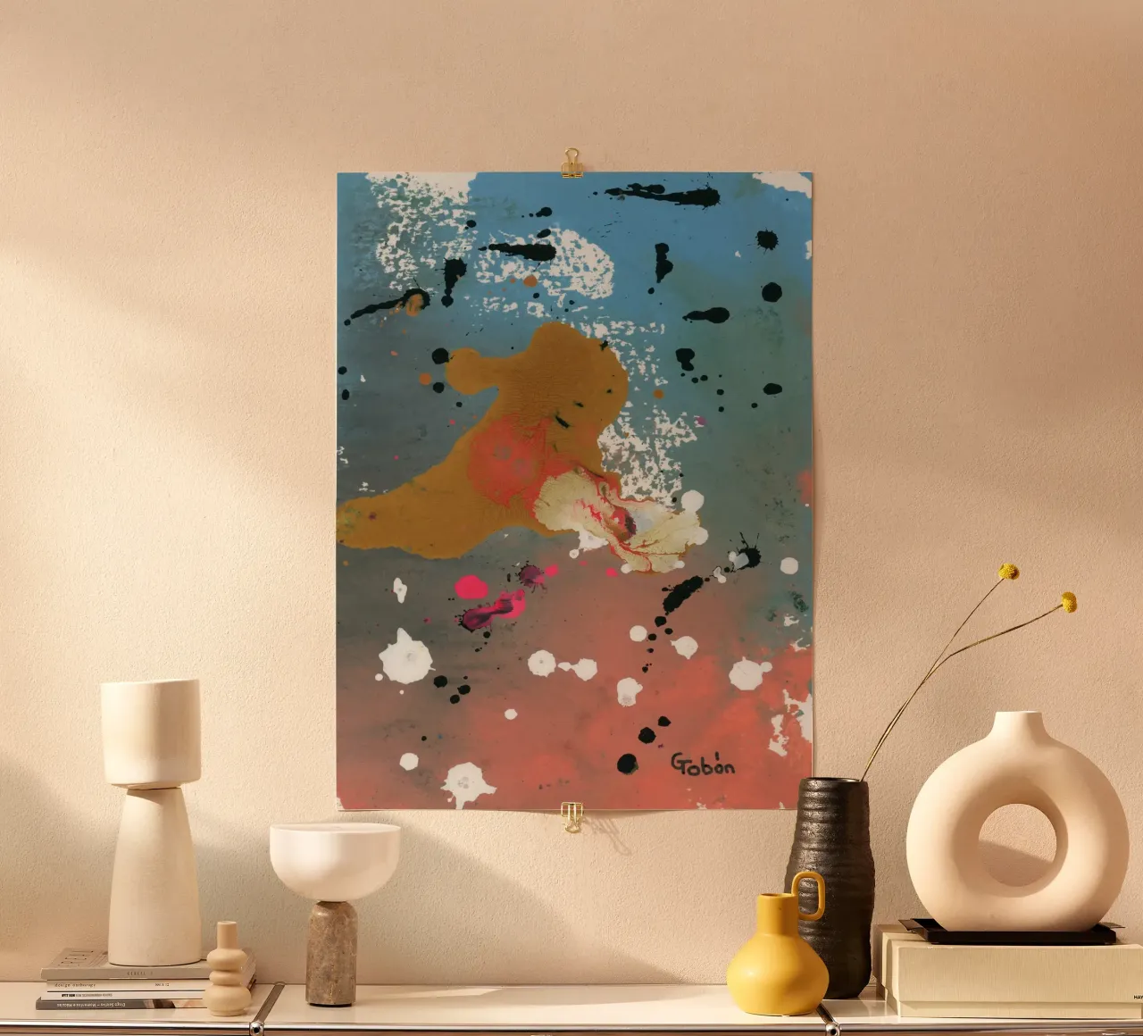 Ocean creatures poster con telaio in legno da gtobonart