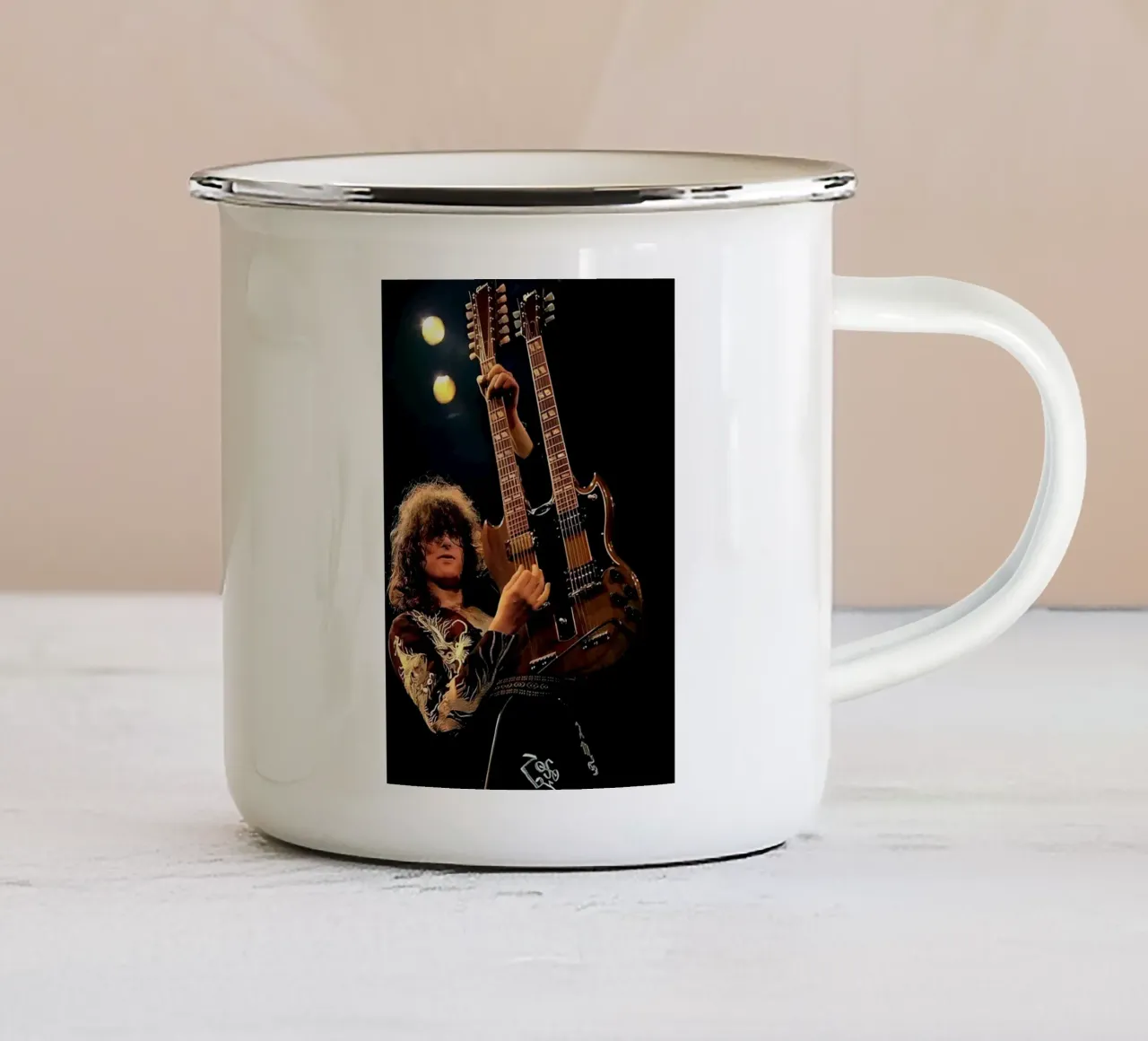 Jimmy page tazza in smalto da Low poly art