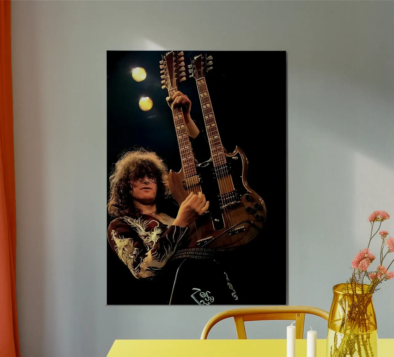 Jimmy page alluminio dibond da Low poly art
