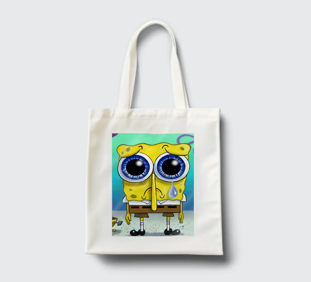 sad SpongeBob borsa in juta da Low poly art