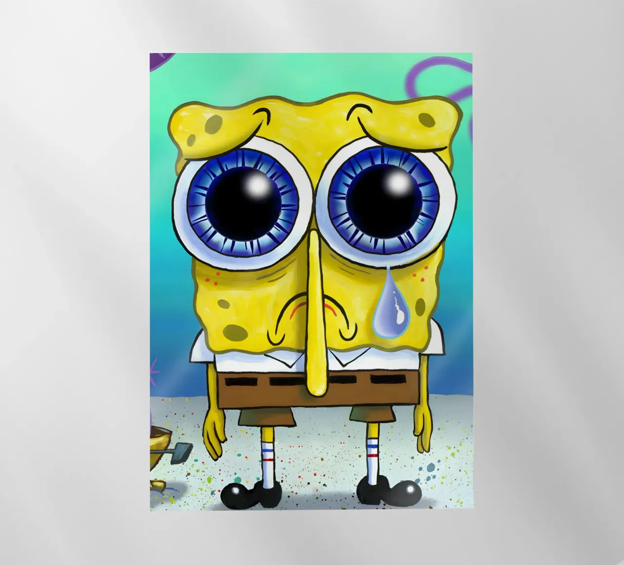 sad SpongeBob pellicola backlit da Low poly art