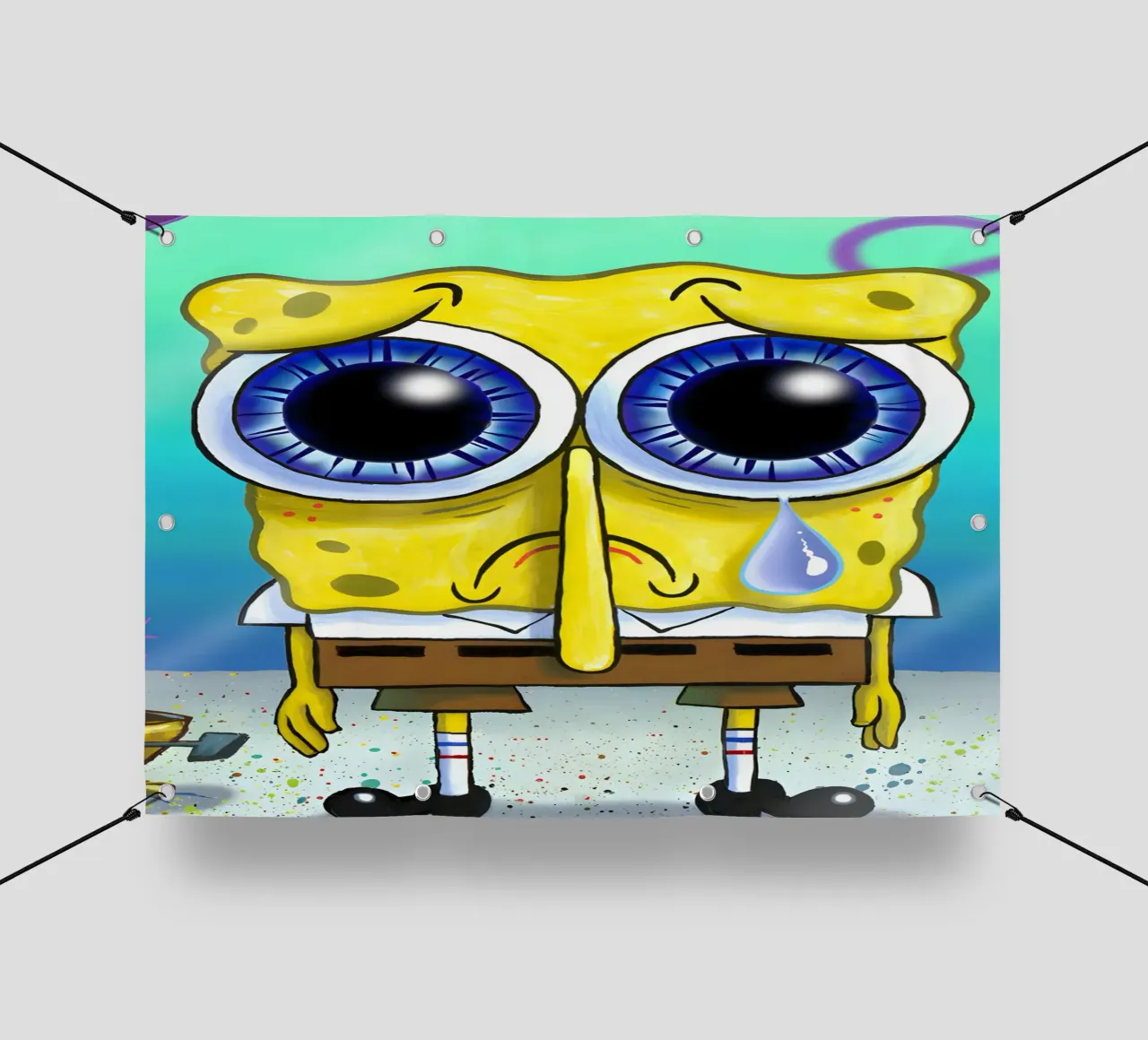 sad SpongeBob telo in pvc da Low poly art