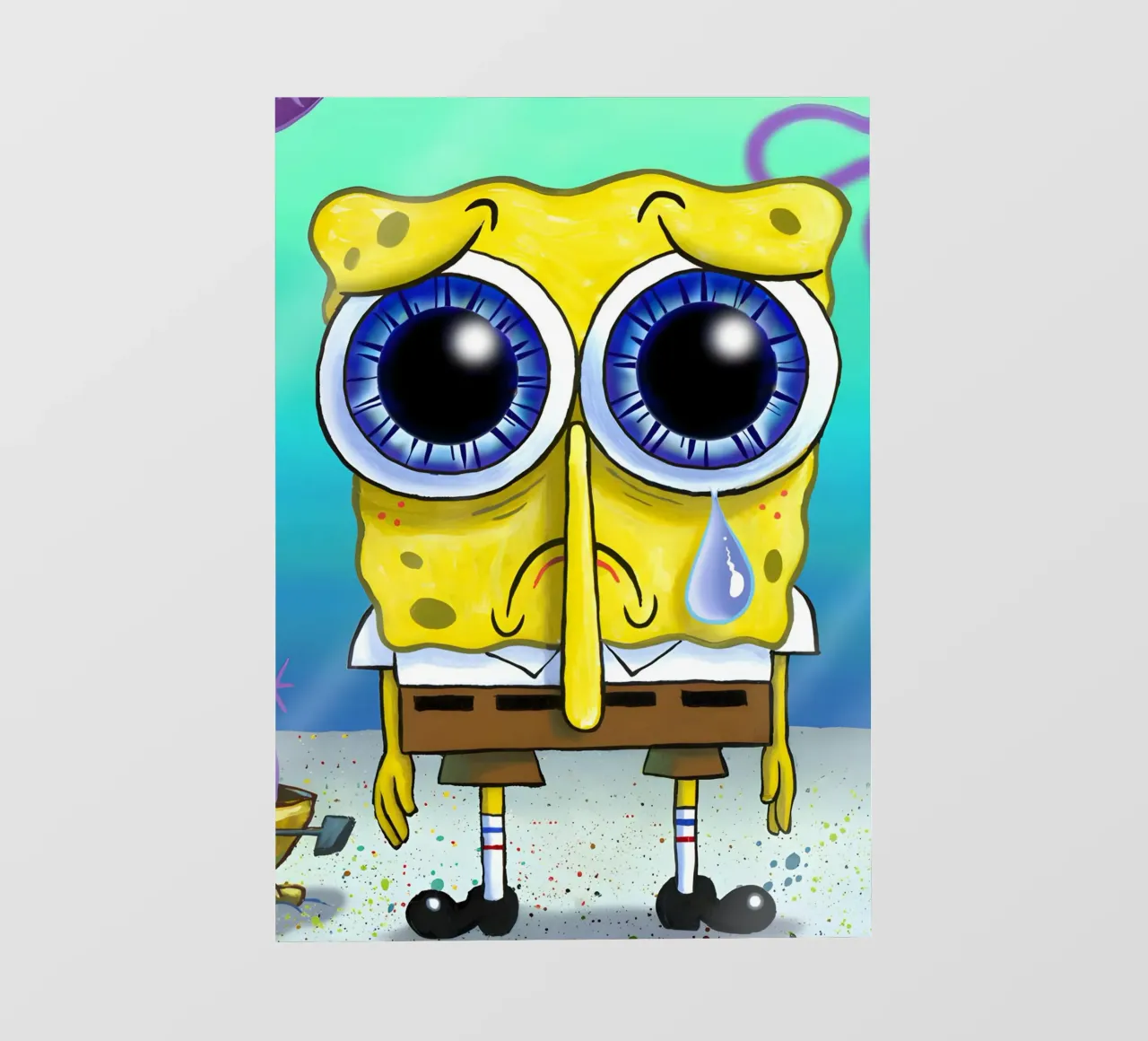 sad SpongeBob telo in pvc da Low poly art