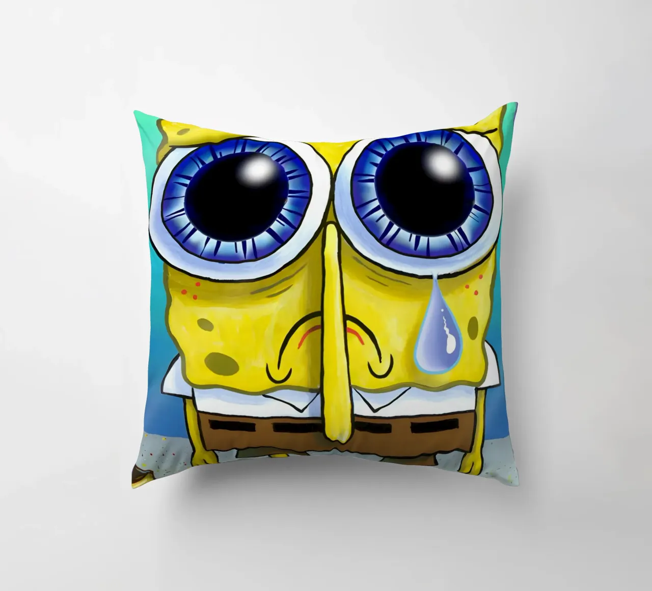 sad SpongeBob cuscino da Low poly art