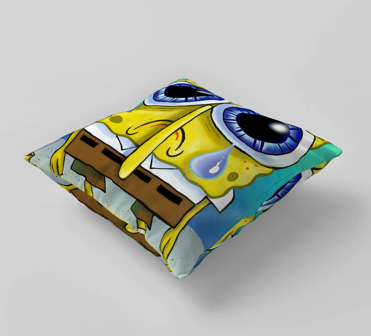 sad SpongeBob cuscino da Low poly art