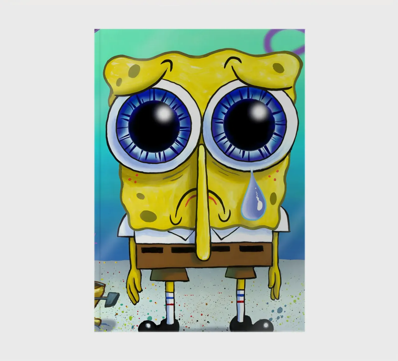 sad SpongeBob notebook by Low poly art