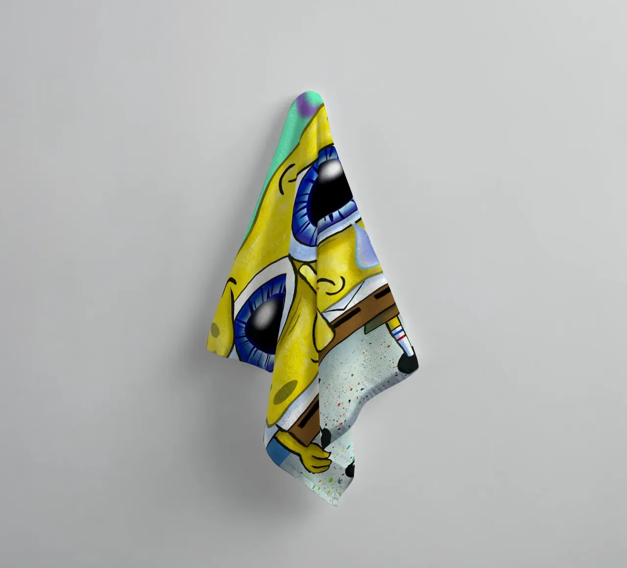 sad SpongeBob asciugamano da bagno da Low poly art