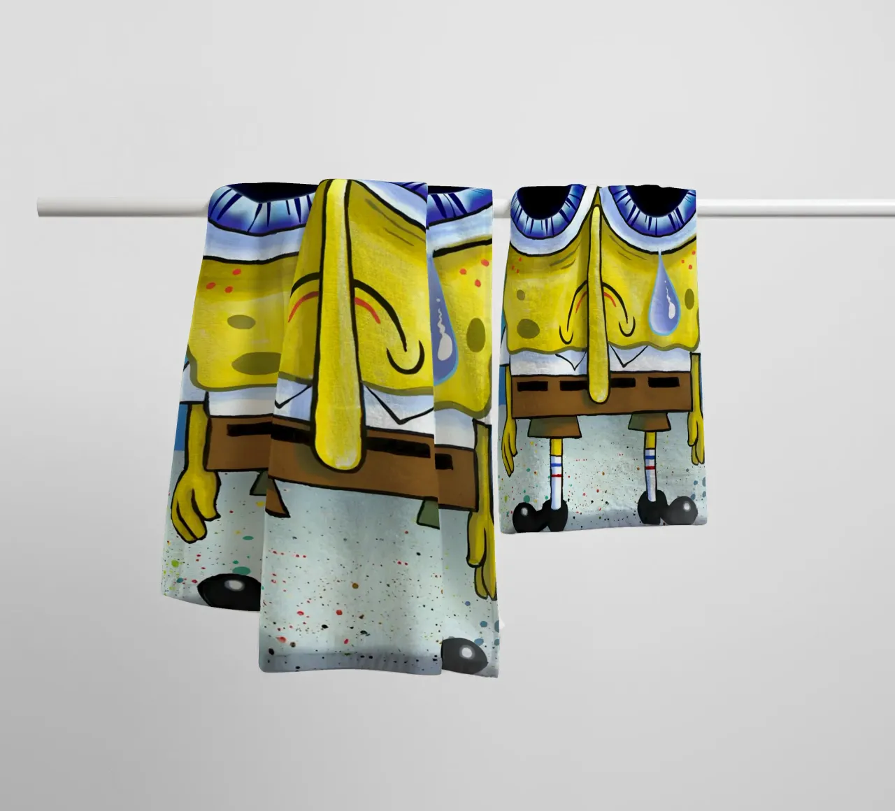 sad SpongeBob asciugamano da bagno da Low poly art