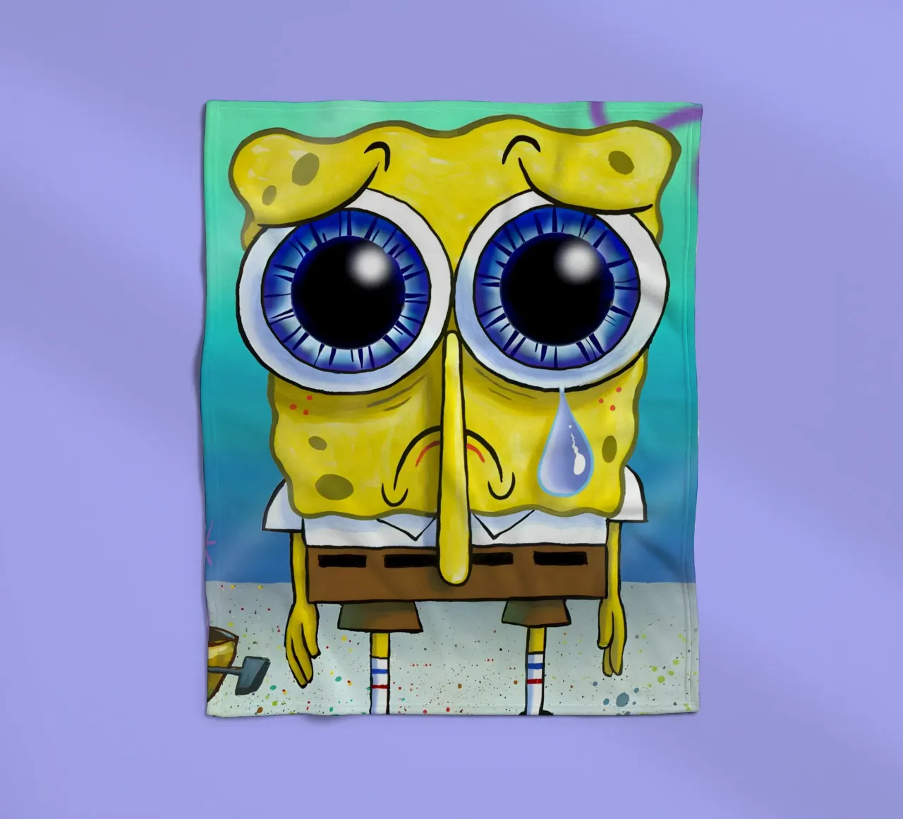 sad SpongeBob coperta in pile da Low poly art