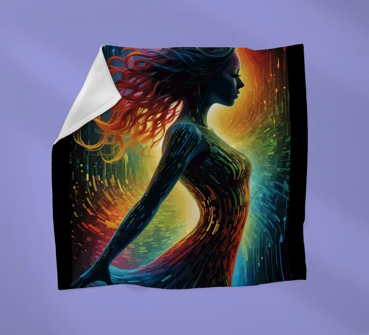 Donna digitale multicolore coperta in pile da LM2KONE