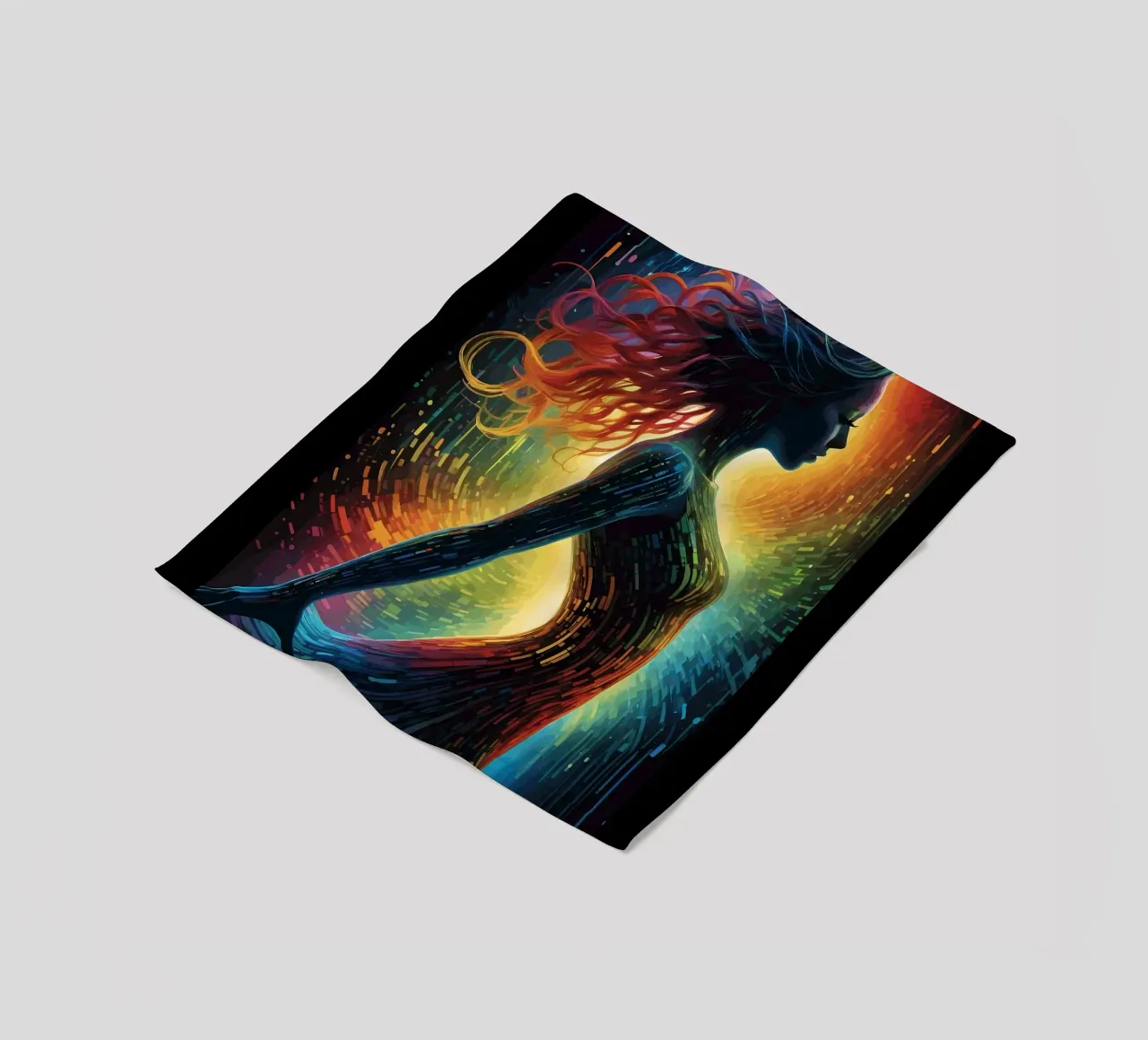 Donna digitale multicolore coperta in pile da LM2KONE