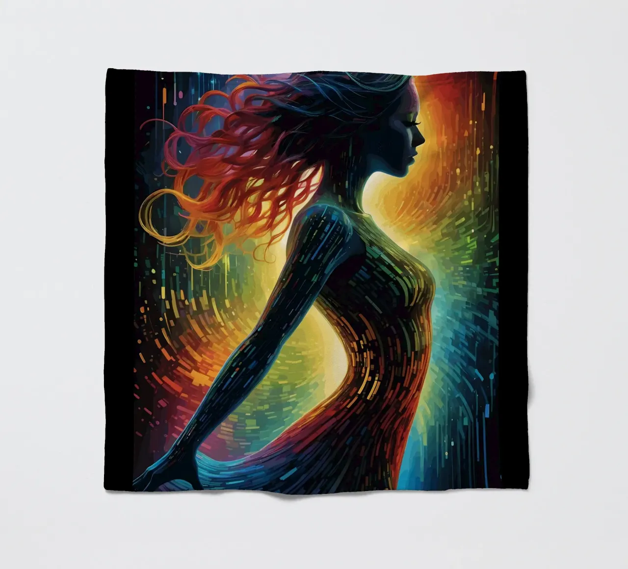 Donna digitale multicolore coperta in pile da LM2KONE