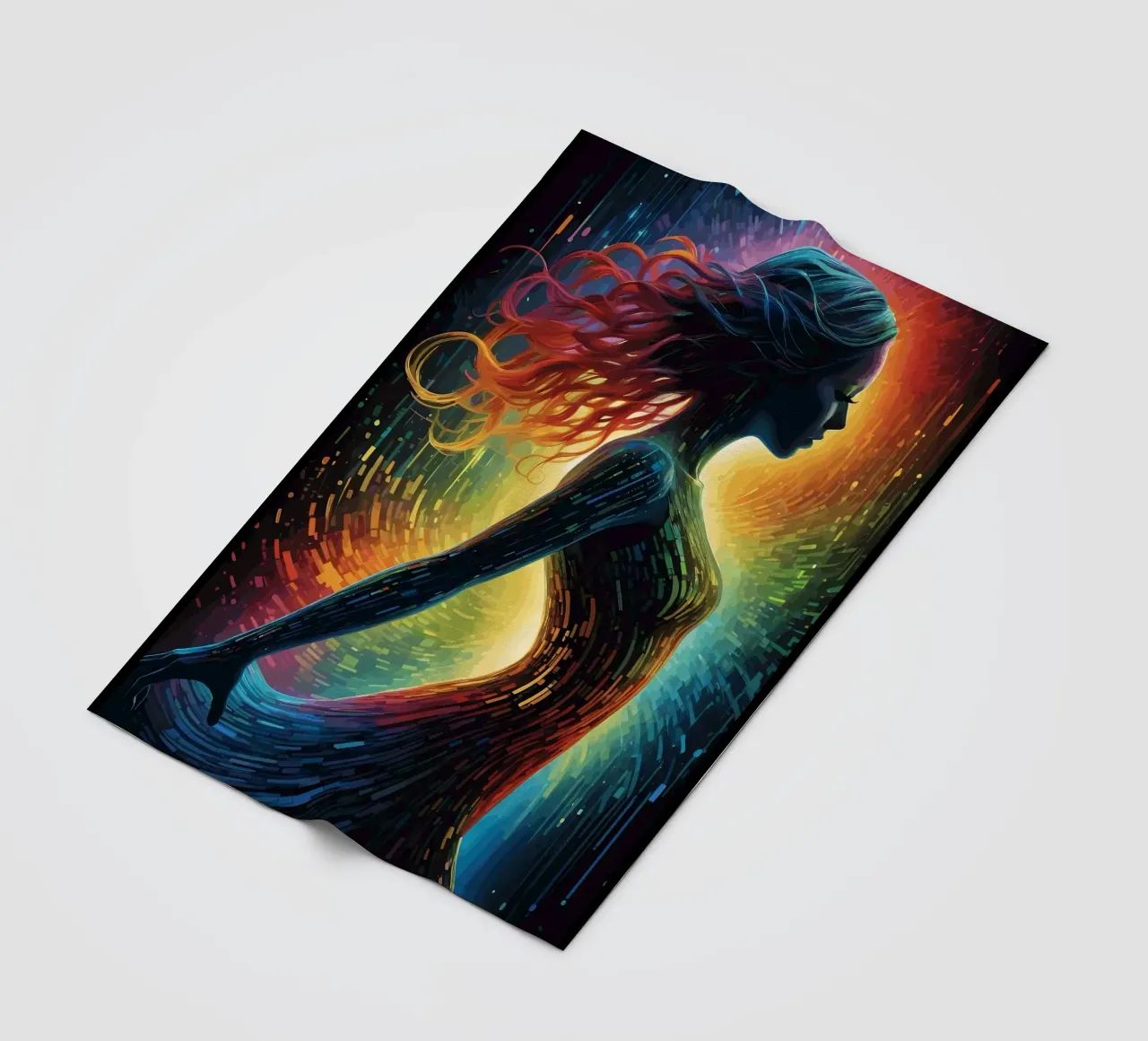 Donna digitale multicolore coperta in pile da LM2KONE