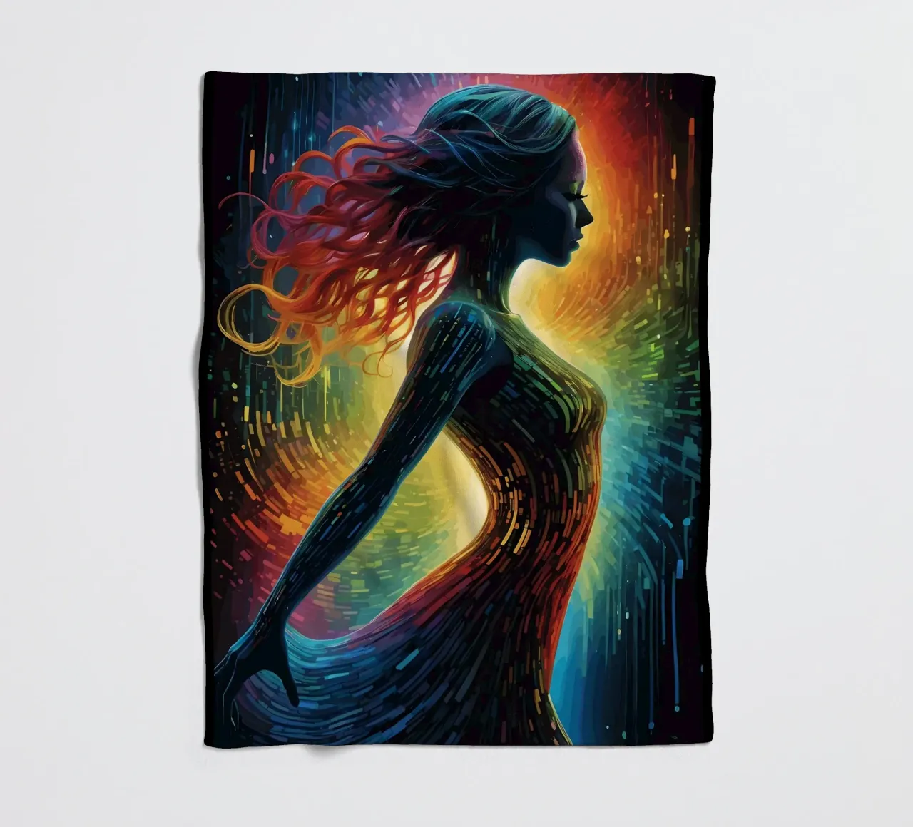 Donna digitale multicolore coperta in pile da LM2KONE
