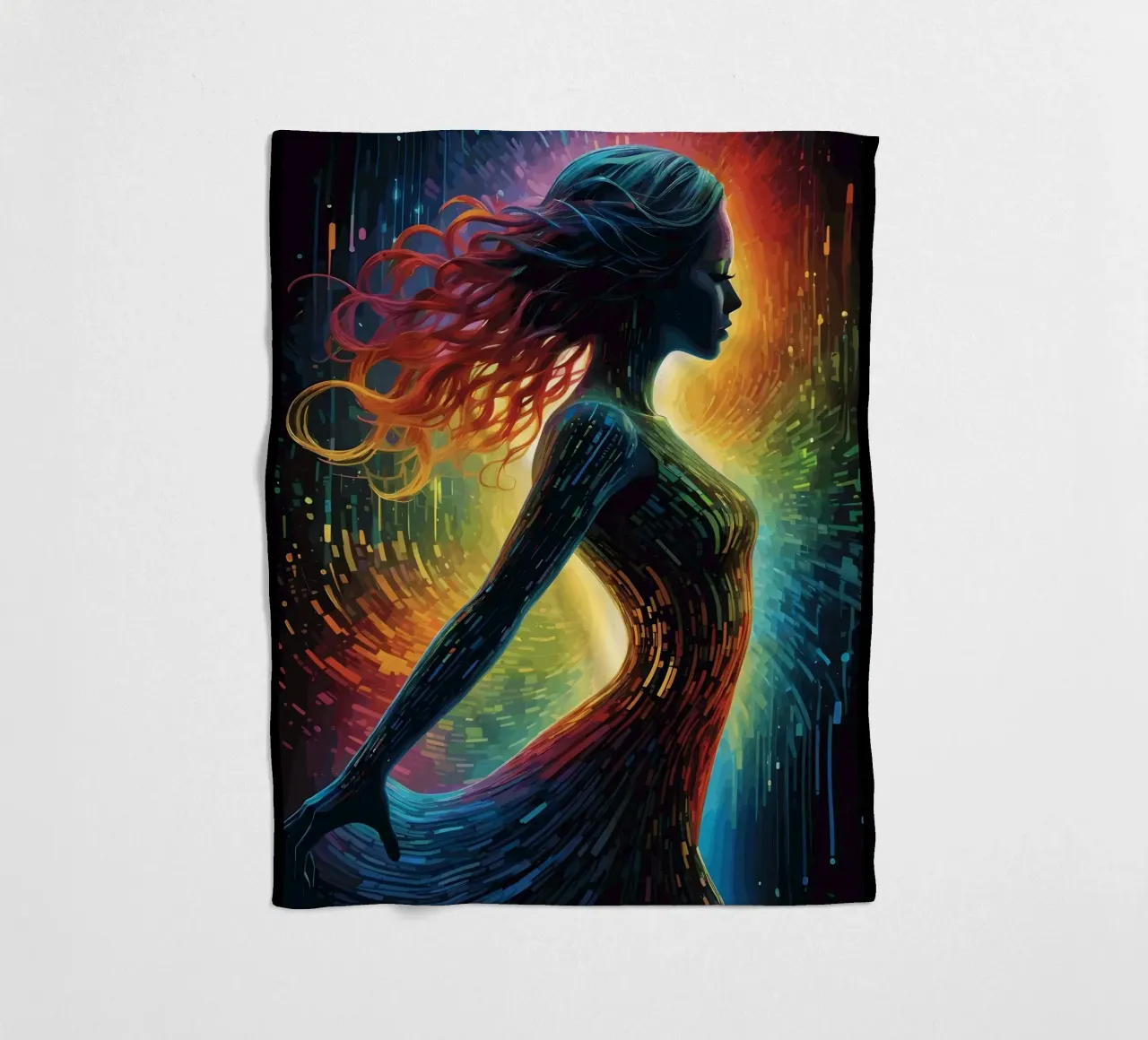 Donna digitale multicolore coperta in pile da LM2KONE
