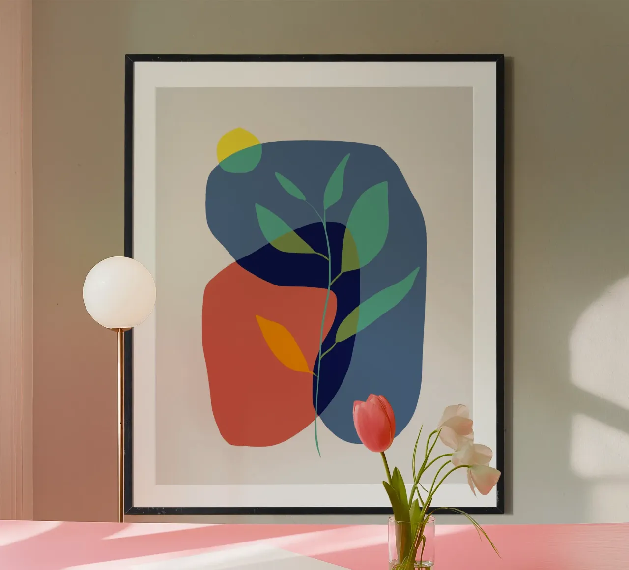 Fossile tropicale poster con telaio in legno da Little Dean