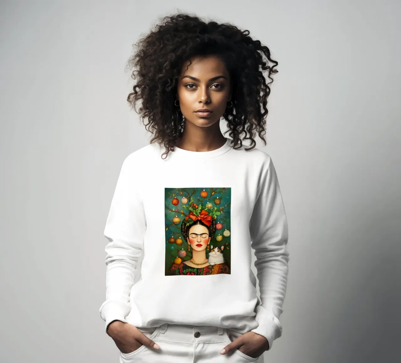 Frida nella foresta invernale felpa da Carinaprint