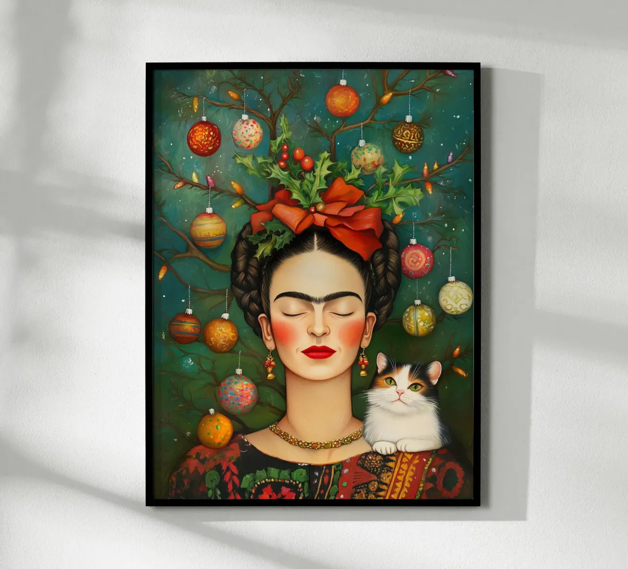 Frida nella foresta invernale poster da Carinaprint