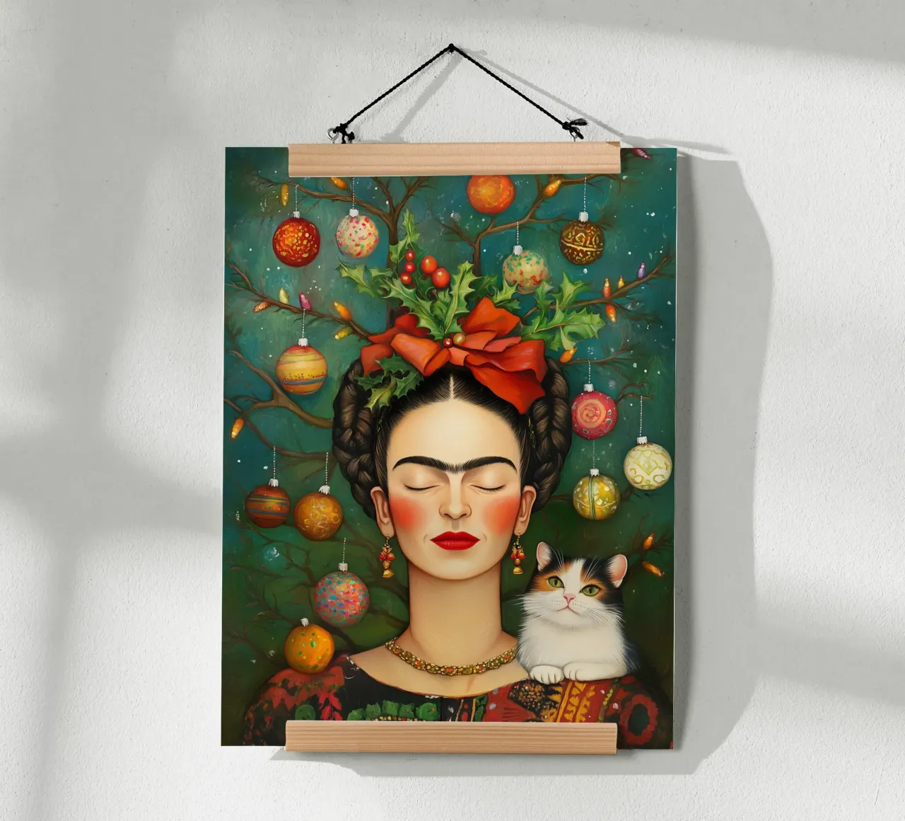 Frida nella foresta invernale poster da Carinaprint